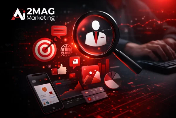 Infographie présentant une agence de communication digitale à Casablanca Maroc : branding, réseaux sociaux, création de contenu, vidéo et stratégie digitale