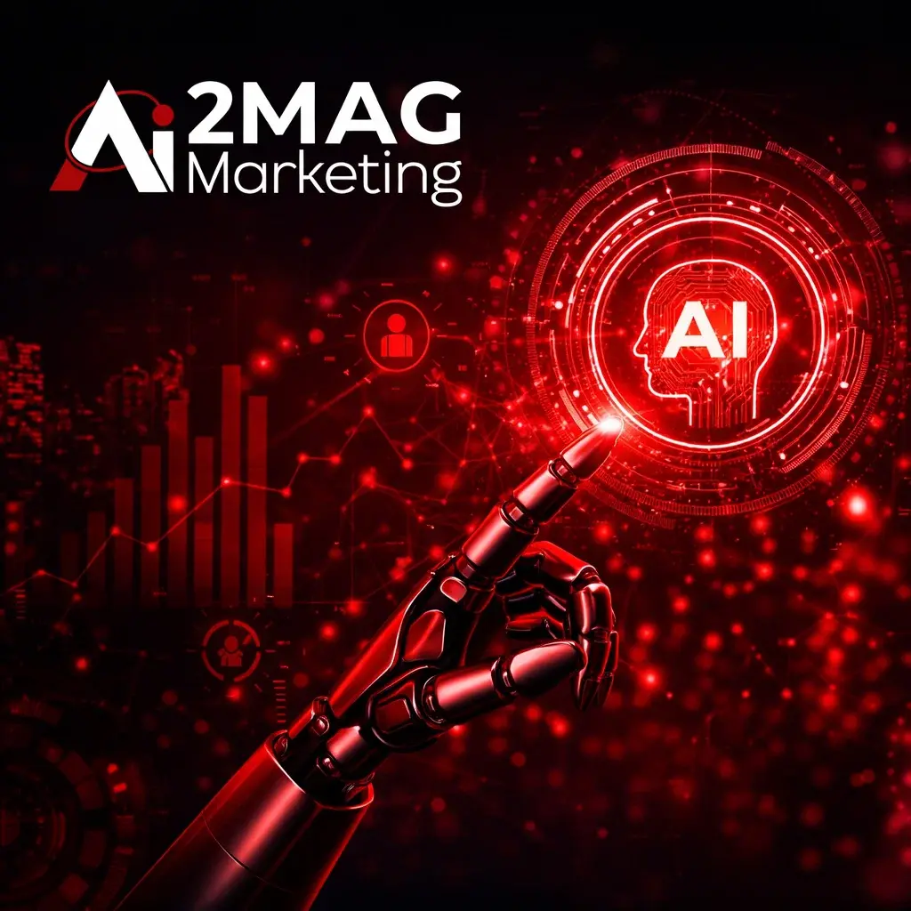 Équipe marketing utilisant intelligence artificielle, analyse de données et outils digitaux pour optimiser des campagnes marketing