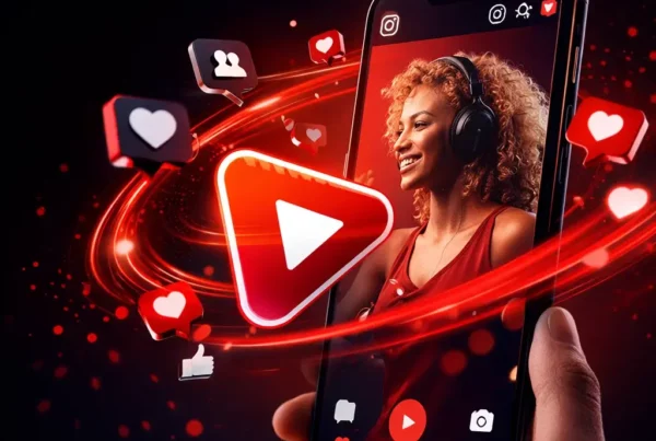 Smartphone affichant des Reels Instagram avec indicateurs d’engagement, vidéos courtes et éléments de stratégie social media