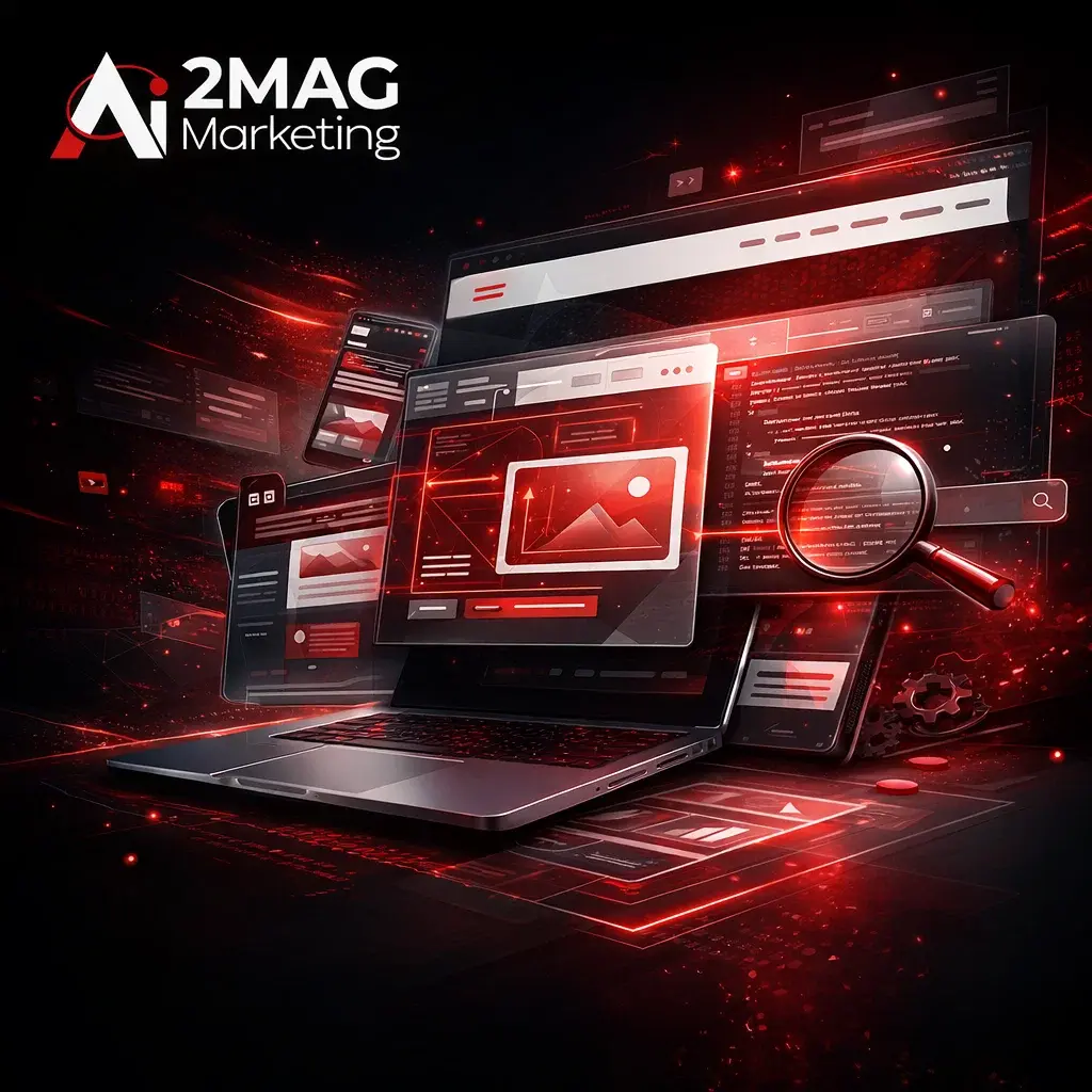 Interface moderne de site web en cours de refonte avec amélioration UX, design responsive et optimisation SEO