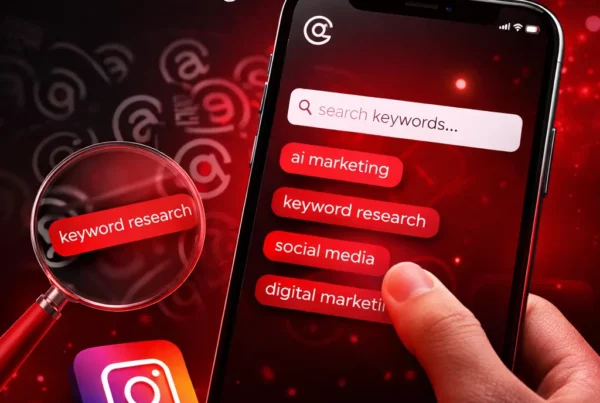 Interface mobile de Threads avec barre de recherche affichant des mots-clés et résultats de discussions