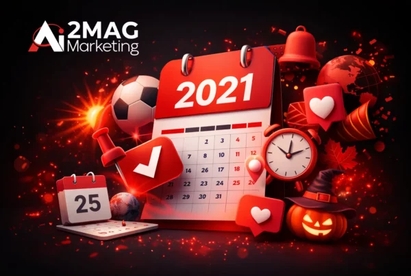 Calendrier marketing 2021 avec événements mensuels, journées internationales et dates clés pour organiser une stratégie de contenu social media