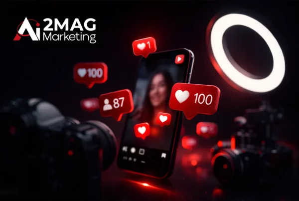 Influenceurs créant du contenu sur réseaux sociaux avec audience engagée, représentant une stratégie de marketing d’influence efficace.