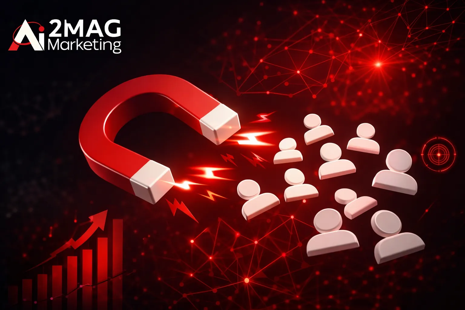 Stratégie de génération de leads avec tunnel de conversion, marketing digital, SEO et CRM pour attirer et convertir des prospects qualifiés.